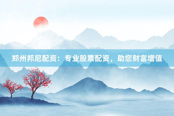 郑州邦尼配资：专业股票配资，助您财富增值