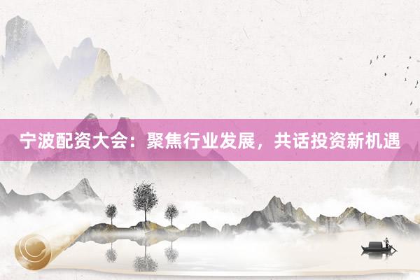 宁波配资大会：聚焦行业发展，共话投资新机遇