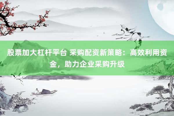 股票加大杠杆平台 采购配资新策略：高效利用资金，助力企业采购升级