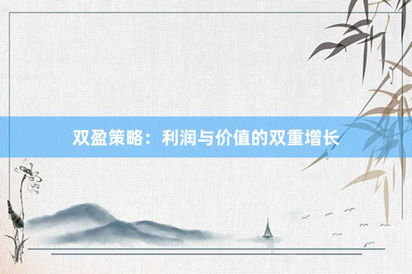 双盈策略：利润与价值的双重增长