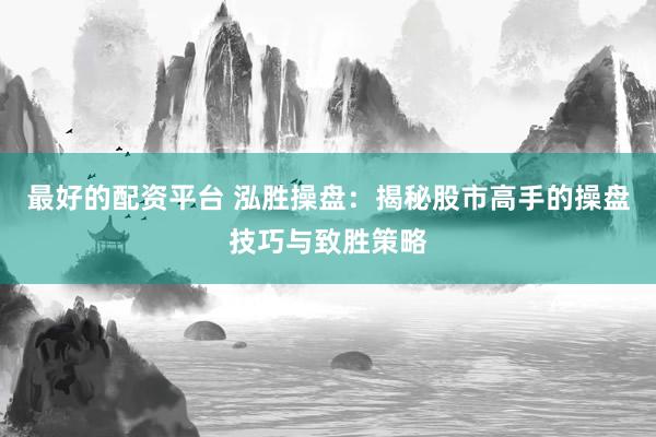 最好的配资平台 泓胜操盘：揭秘股市高手的操盘技巧与致胜策略