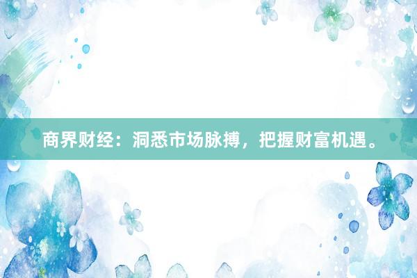 商界财经：洞悉市场脉搏，把握财富机遇。