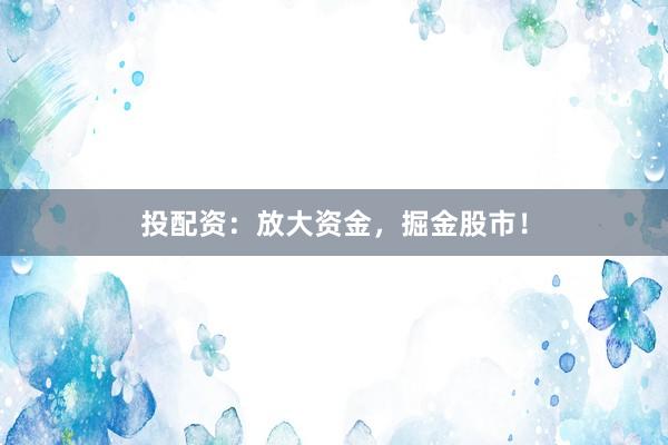 投配资：放大资金，掘金股市！
