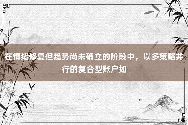 在情绪修复但趋势尚未确立的阶段中，以多策略并行的复合型账户如