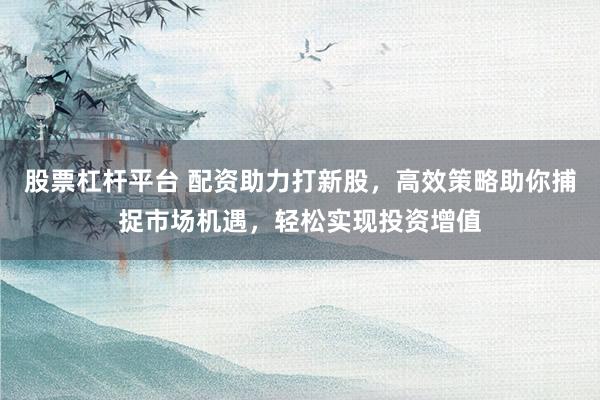 股票杠杆平台 配资助力打新股，高效策略助你捕捉市场机遇，轻松实现投资增值